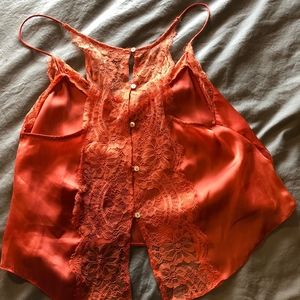 Anna Grace Orange Lace Tank